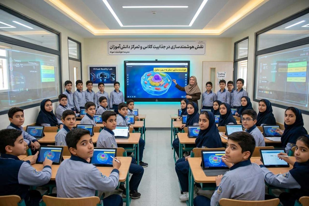 نقش هوشمندسازی مدارس در جذابیت کلاس و تمرکز دانش‌آموزان